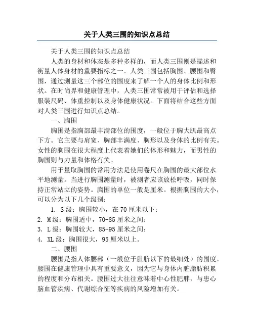 关于人类三围的知识点总结