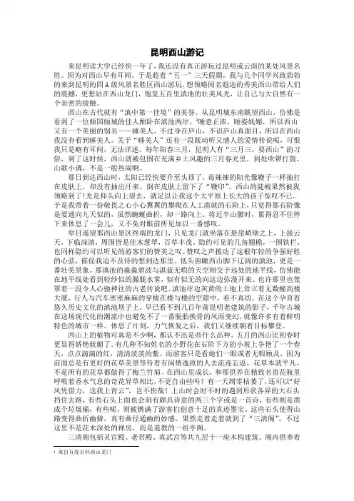 昆明西山游记