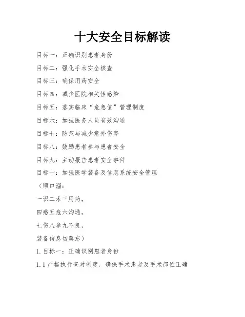 十大安全目标解读 