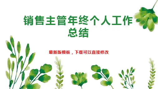 销售主管年终个人工作总结PPT模板下载