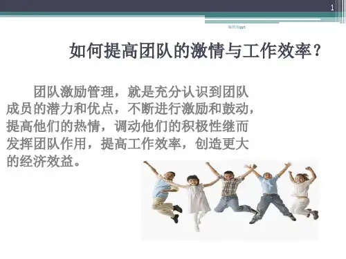 如何提高团队的激情与工作效率PPT课件