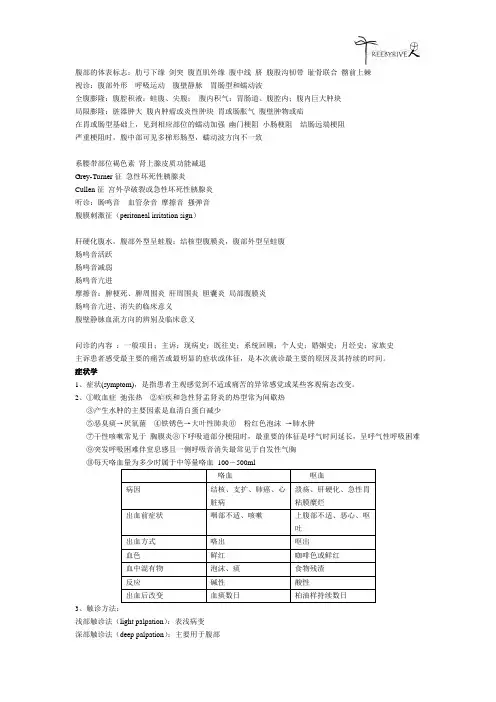 诊断学总结