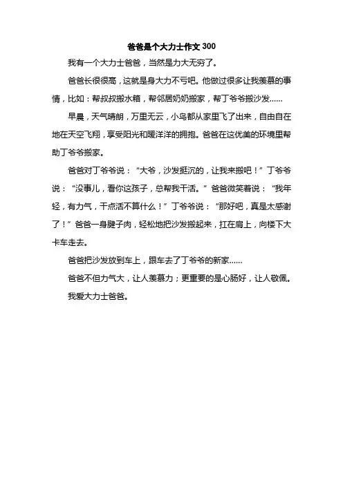 爸爸是个大力士作文300