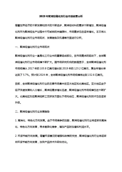 2023年聚烯烃催化剂行业市场前景分析