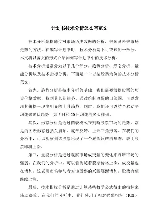 计划书技术分析怎么写范文