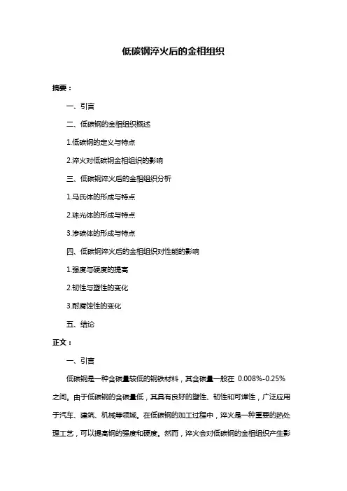 低碳钢淬火后的金相组织