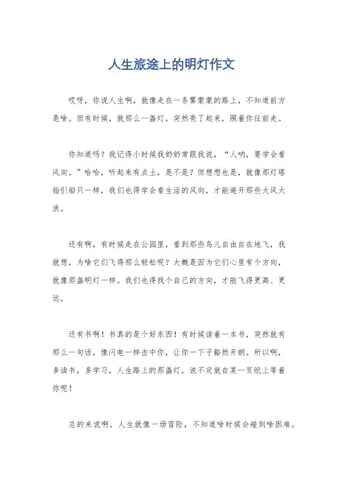 人生旅途上的明灯作文