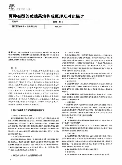 两种类型的玻璃幕墙构成原理及对比探讨