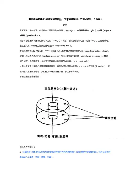 高中英语新高考-阅读理解的进阶：文本解读指导(方法+实例)(两篇)