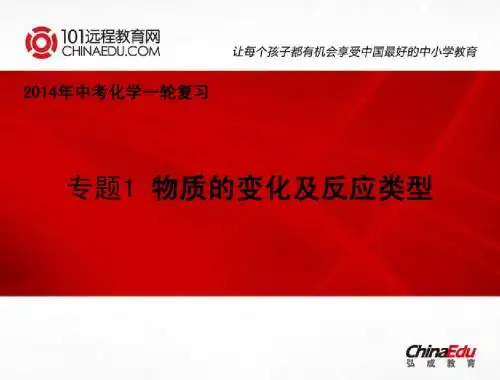 2014年中考化学一轮复习：专题1 物质的变化及反应类型课件