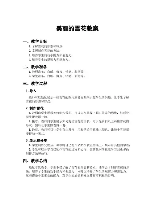 美丽的雪花教案