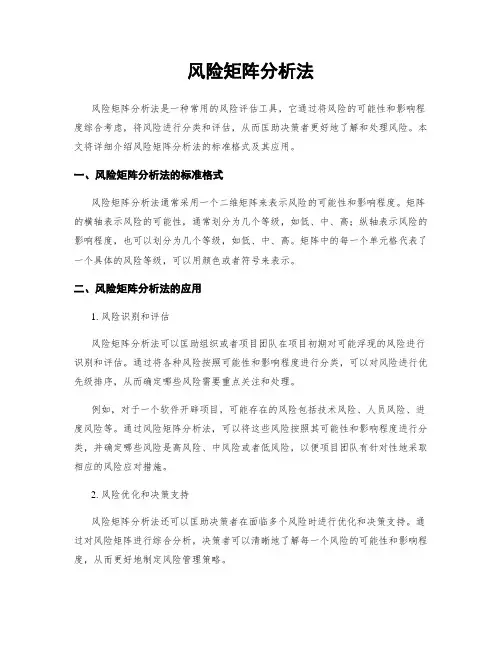 风险矩阵分析法