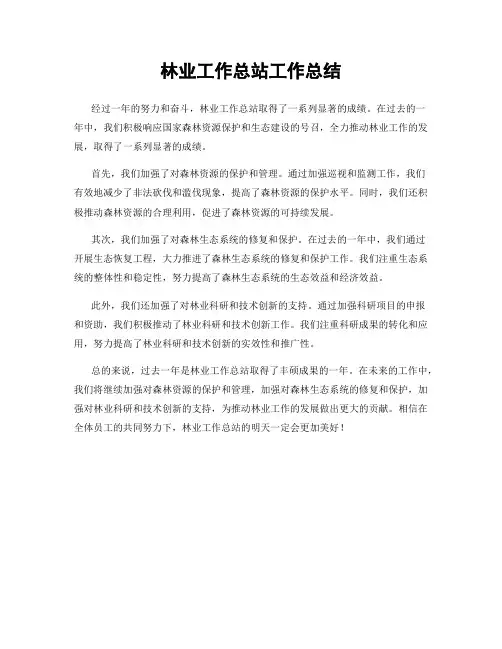 林业工作总站工作总结