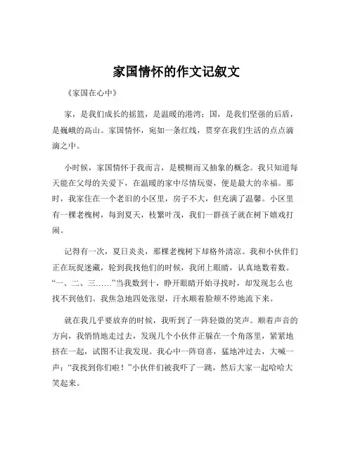 家国情怀的作文记叙文
