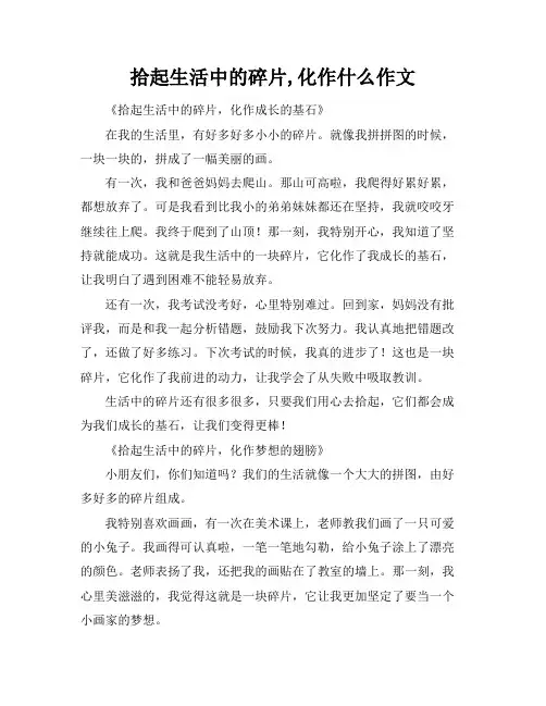拾起生活中的碎片,化作什么作文