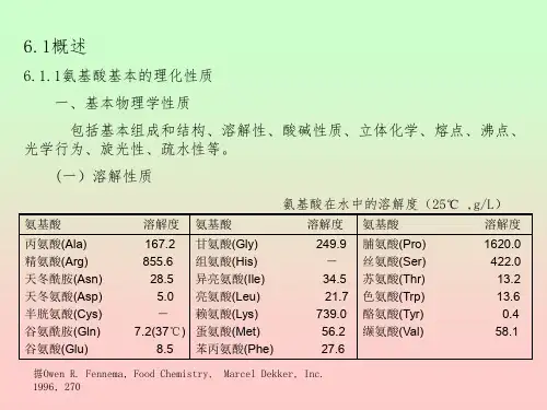 氨基酸基本的理化性质