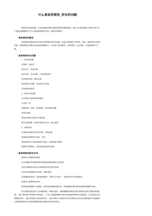 什么是政府绩效_存在的问题