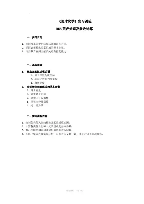 地球化学稀土元素配分分析