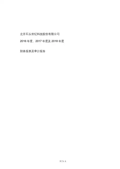 2016年度、2017年度及2018年度财务报表及审计报告