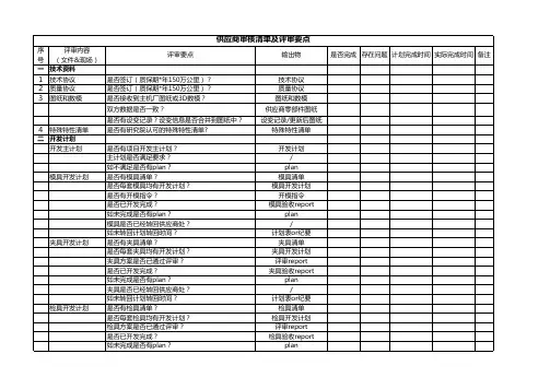 供应商审核清单及评审要点