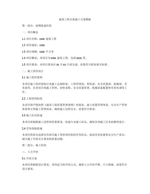建筑工程全套施工方案模板