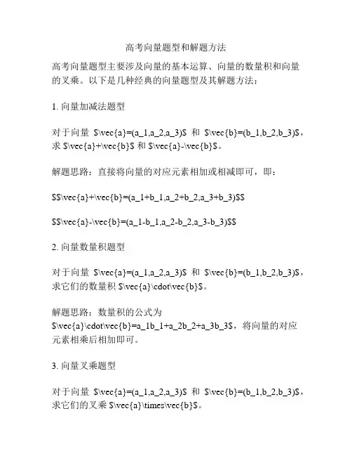 高考向量题型和解题方法