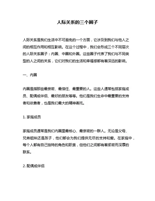 人际关系的三个圈子