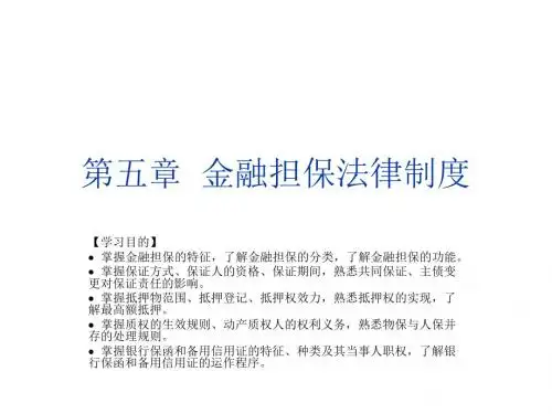 金融法第五章  金融担保法律制度