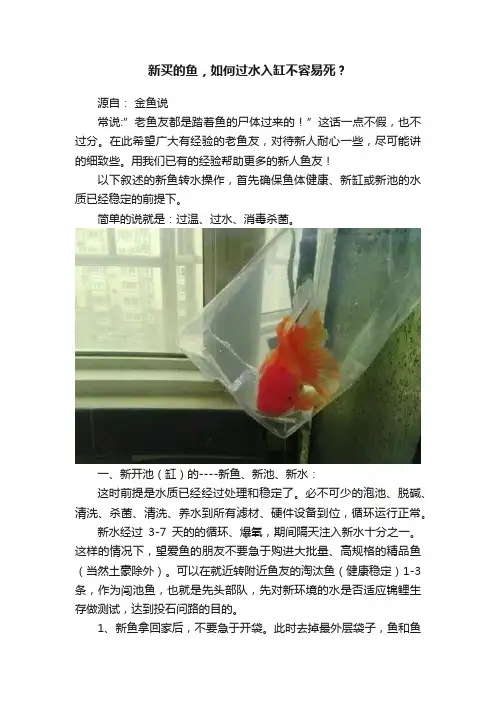 新买的鱼，如何过水入缸不容易死？