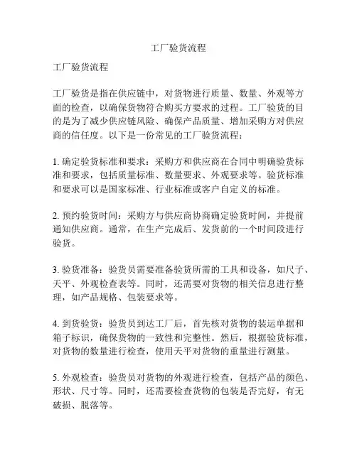 工厂验货流程