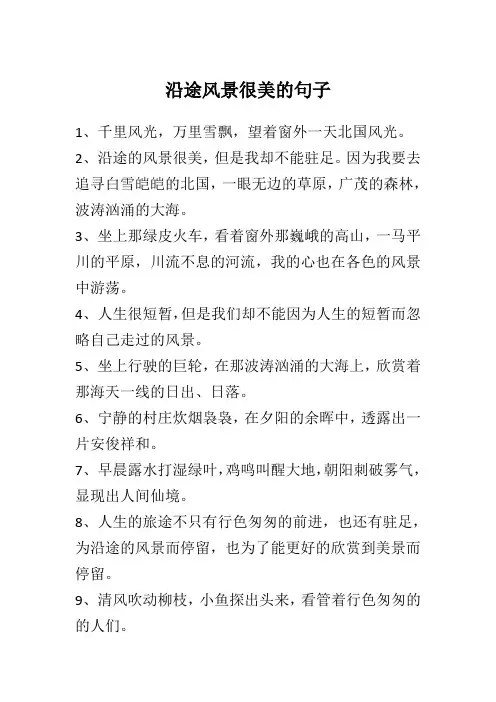 沿途风景很美的句子
