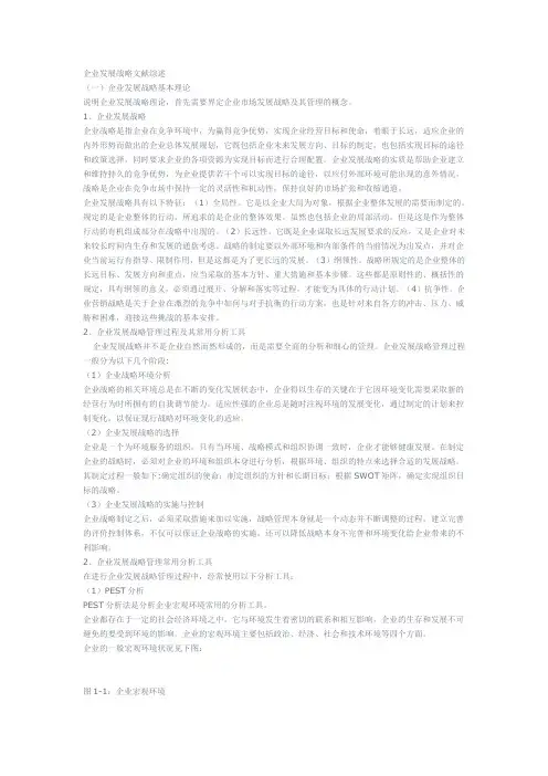 企业发展战略文献综述