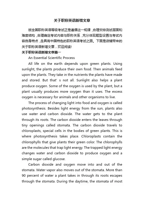关于职称英语新增文章