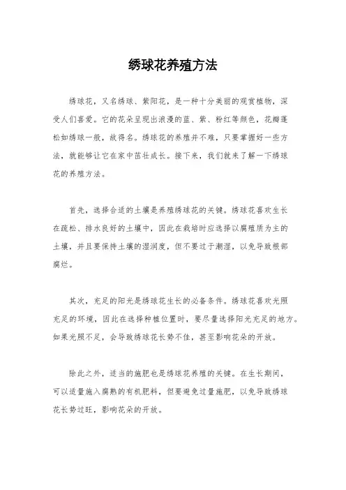 绣球花养殖方法