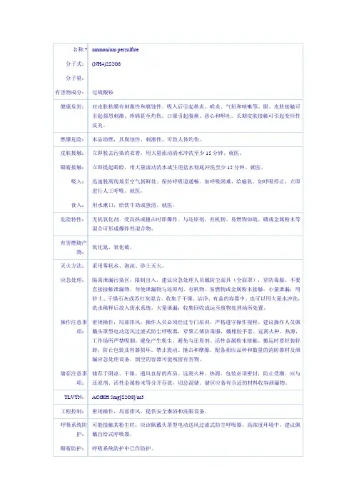 过硫酸铵MSDS