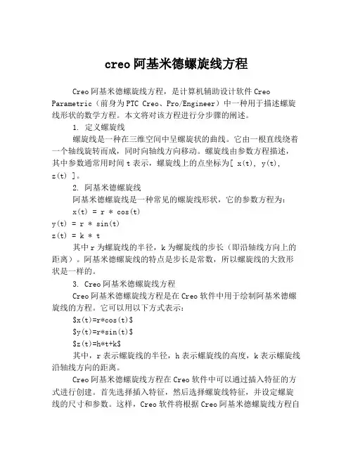creo阿基米德螺旋线方程
