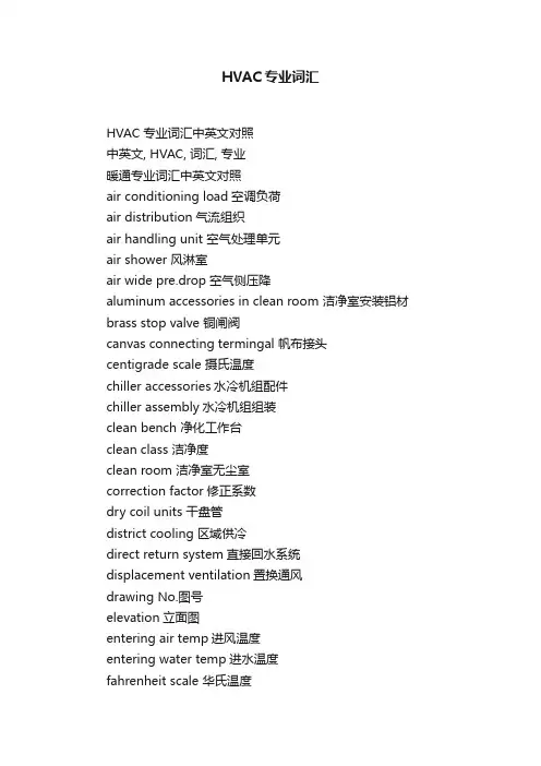 HVAC专业词汇