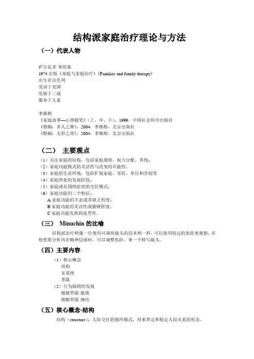 结构派家庭治疗理论与方法
