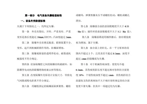 煤矿电气设备失爆及保护接地装置检查标准
