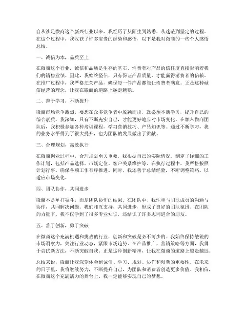 微商个人感悟总结范文