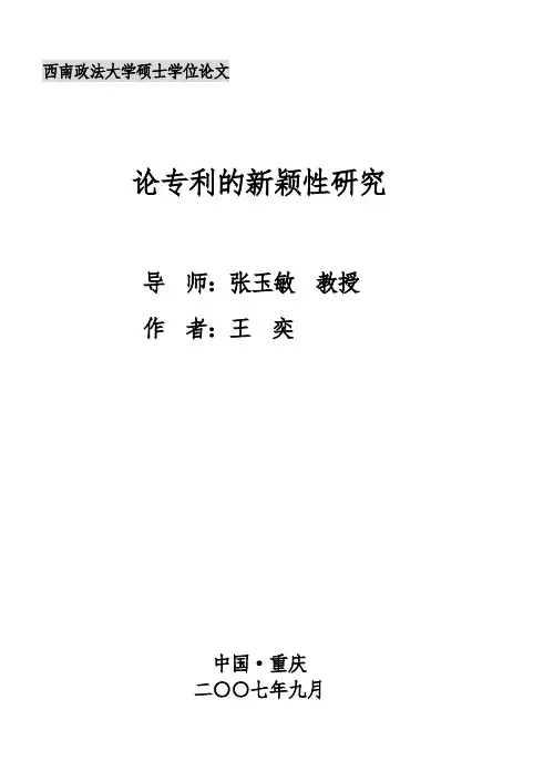 论专利的新颖性及研究