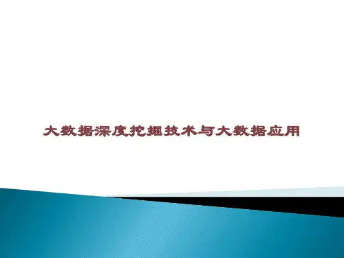 大数据深度挖掘技术与大数据应用课件