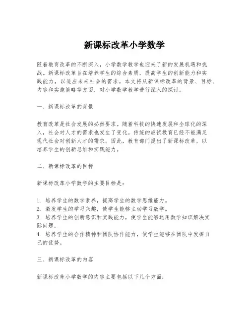 新课标改革小学数学