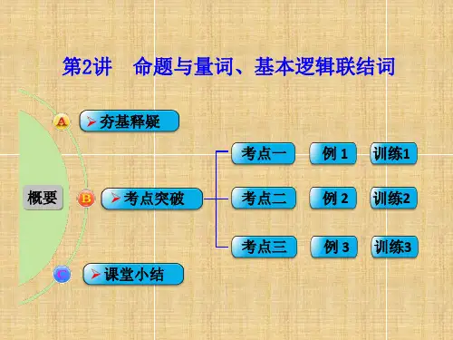 高考数学一轮复习第讲命题与量词、基本逻辑联结词课件文新人教版