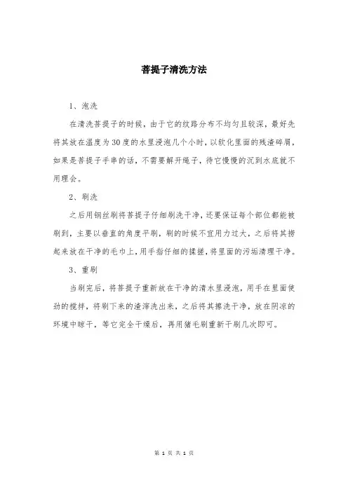 菩提子清洗方法