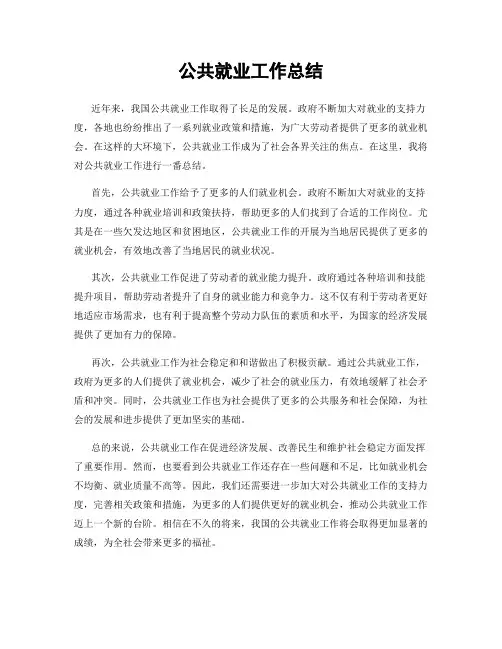 公共就业工作总结