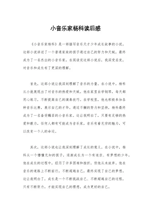小音乐家杨科读后感