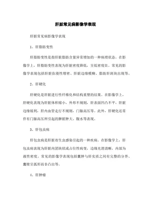 肝脏常见病影像学表现
