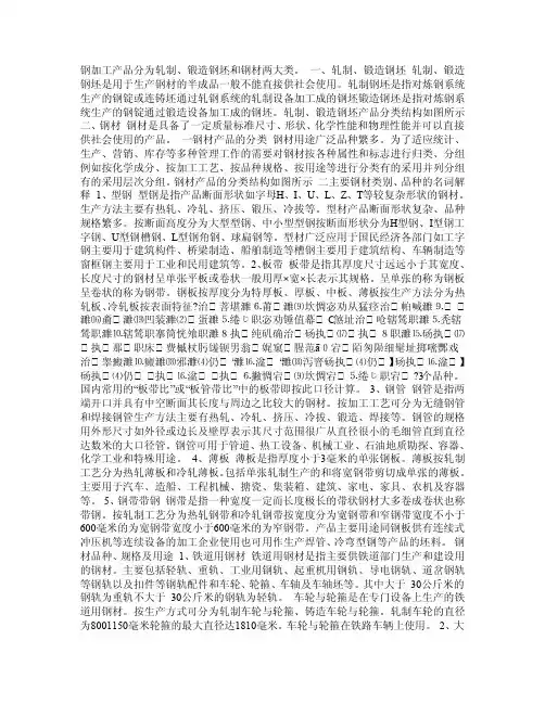 钢加工产品分为轧制、锻造钢坯和钢材两大类。