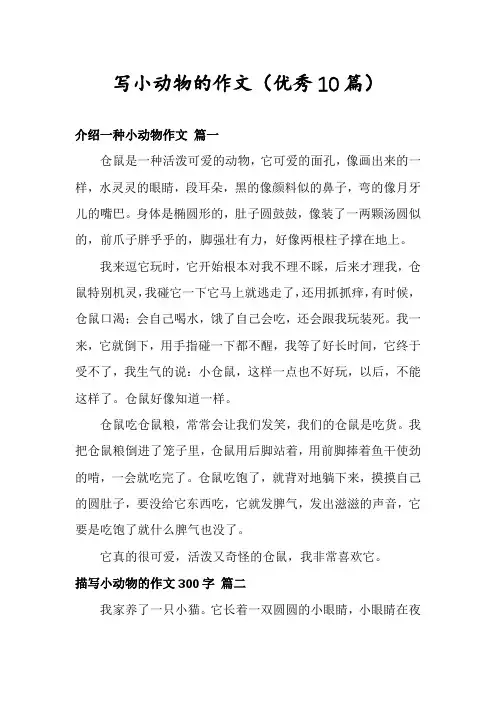 写小动物的作文(优秀10篇)
